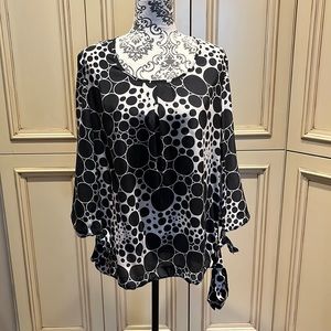Women's Black & White Polka Dot Blouse